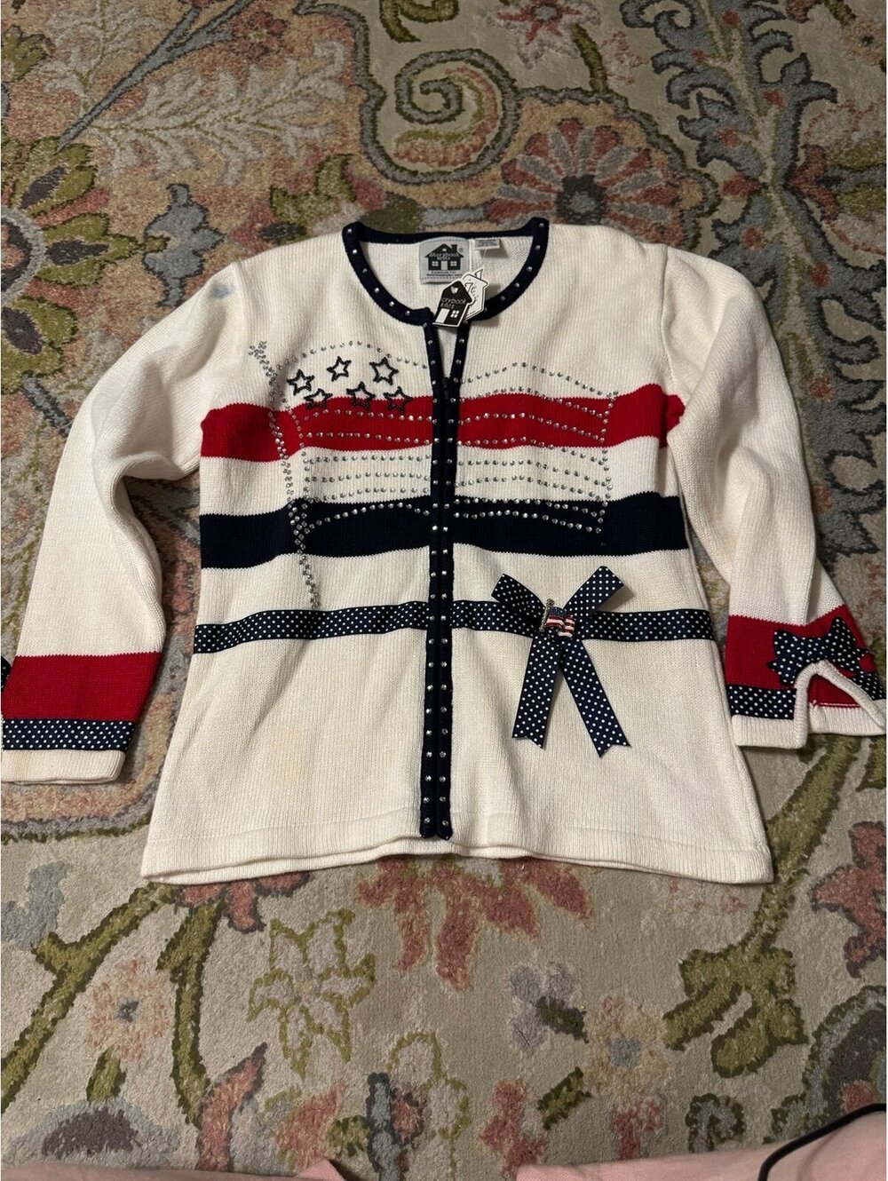 Storybook patriotic cardigan/sweater